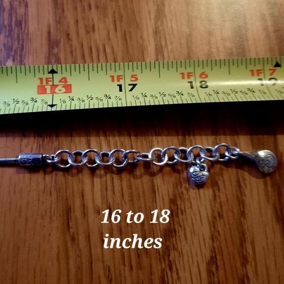 BRIGHTON Etched "Twirl" Pendant Necklace TIMELESS CHIC! - Picture 4 of 7